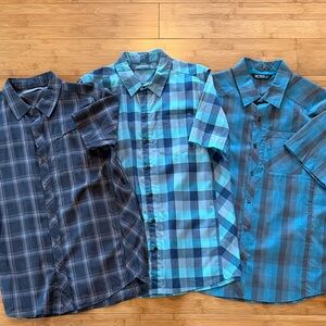 Men's Blue and Gray Plaid Button Down Shirts